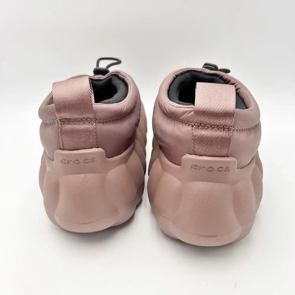 Crocs Womens Overpuff Shorty Booties Size 9 EU 39.5 Truffle Mauve NIB
